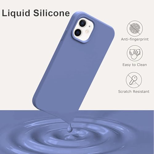 Image of DIZORO Silicone Back Case for iPhone 12 /12 Pro, Soft-Touch Phone Microfiber Silicone Back Cover for iPhone 12 /12 Pro -Lavender