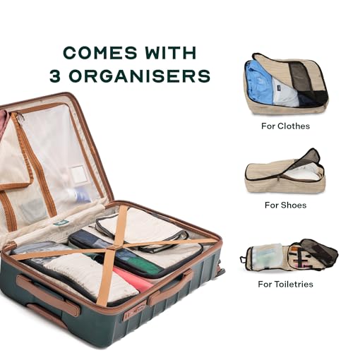 Image of Assembly Cabin Suitcase with8 Spinner Wheels & TSA Lock, Polycarbonate Hard Shell Carry On Luggage for Weekend Getaways, Green, 20-Inch