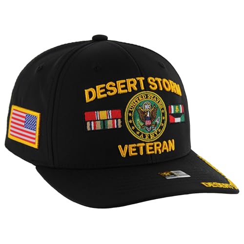 Image of Desert Storm Veteran Hat for Men Officially Licensed US Army Combat Veterans Embroidered Adjustable Baseball Cap
