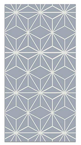 {Alfombras de Vinilo Salon Grandes Geometrica Azul Alfombras de Vinilo Panorama Alfombra Vinílica Cocina Salón - Varios Tamaños - (Líneas Estrellas Azul 100x140 cm)