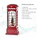 DANVON 11” Christmas Telephone Booth Snow Globe Lantern Lighted Box Night Light Battery Or USB Operated Led Lighted Water Glittering Music Playing for Home Decoration