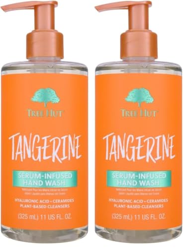 Image of Tree Hut Tangerine Serum Infused Hand Wash, Nourish & Hydrate Hands with Strengthening Skin Care, Long Lasting Scent, Cleanse & Lock in Moisture, 11 fl oz. (Pack of 2)