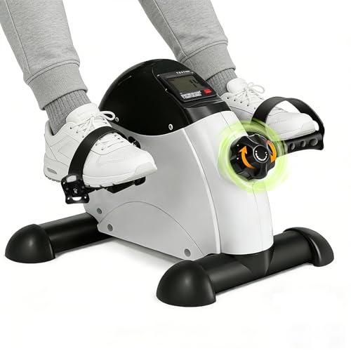 LAZY SPORTS Pedales Estáticos Personas Mayores, Pedaleador para Ancianos y Mini Bicicleta Estática, Máquina de Pedalear Sentado para Entrenamiento en casa, Pantalla LCD
