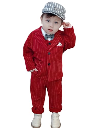 Costume de mariage pour enfants ensemble de cérémonie garçon chic à rayures