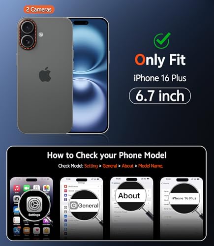 Image of FNTCASE for iPhone 16 Plus Case: Matte Magnetic Phone Cases with Screen Protector Compatible with Magsafe Slim Anti Yellowing Rugged Shockproof Protective Translucent Cell Phone Cover (C-Black)