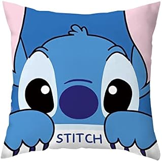 wopin Cute Stitch Pillowcase Stitch,Stitch Cushion CoverStitch Gifts for Gir,Family Cushion Cover Lovely Stitch Gifts For Girls Boys Daughter Son,Room Home Decor Pillow Cases 18x18