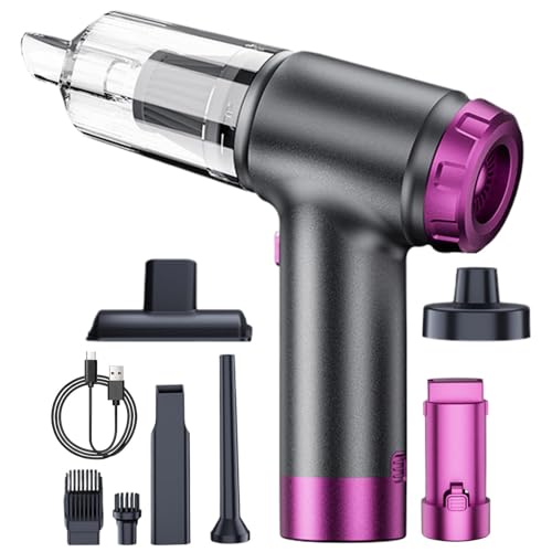 Aspirador de coche, aspirador portátil para coche, aspirador inalámbrico de alta potencia 6000 Pa para coche, soplador de aire/aspirador de coche recargable, plumero de aire eléctrico, succión