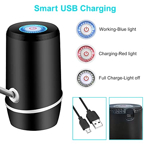Water Dispenser For 5 Gallon Bottle, Usb Charging Electric Water Jug Dispenser, Portable Automatic Drinking Water Pump For Travel, Picnic, Camping, Home, Kitchen, Office #TOP3
