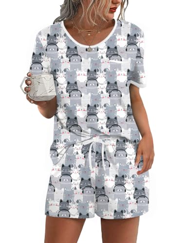 Image of Ekouaer Pajamas for Womens Set 2 Piece Soft Sleepwear, Chest Pocket