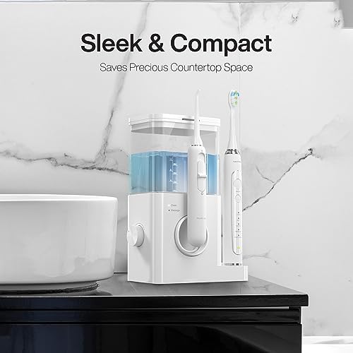 Image of AquaSonic Home Dental Center PRO - Brushing & Flossing Made Easy - Brush & Floss - Power Toothbrush & Water Flosser - Whiter Teeth & Healthier Gums
