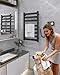 Sawlece Towel Warmers for Bathroom,Space Aluminum Wall Mounted Towel Warmer Rack, Heated Towel Rack for Bathroom,8 Bars Electric Towel Heater with Built-in Timer,Plug-in,Matte Black