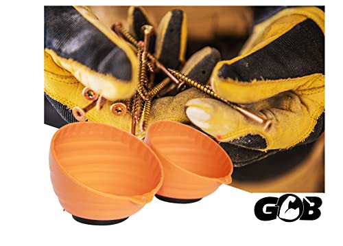 2 Stück GRIP&BENDER Werkstatt-Magnetschale, Magnetische Werkzeugschale aus ABS-Kunststoff, Magnetschüssel für Schrauben