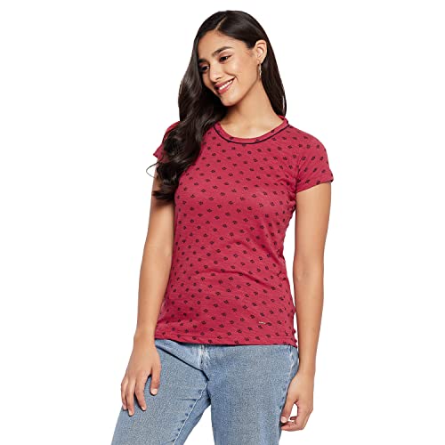 Image of Duke Stardust Red Color Round Neck Lady Top