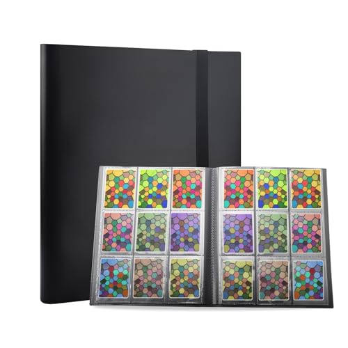 Álbum Cartas Coleccionables A4 - Album Cromos - Archivador Cartas - 360 Bolsillos Grandes, Carpetas para Cartas con Fundas Transparentesm, Álbum Tarjetas Coleccionables para Magic (Negro)