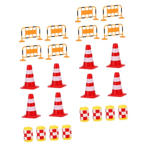 HOMOBABE 24個 交通認知 用道路コーン シミュレーションロードブロック 道路工事テーマ 意識向上 模擬交通標識付き プレイシーンモデル
