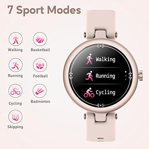 AcclaFit Smart Watch for Women, Fitness Tracker for Android iPhone, Touch Screen Activity Tracker with Heart Rate Sleep Monitor, Message Notification, IP68 Waterproof, Pedometer Sport