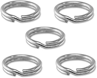 Beautiful Jewellery Company 5 x Solid Sterling Silver 5mm 925 Bevelled Split Rings/Jump Ring Replacements (Link Charm