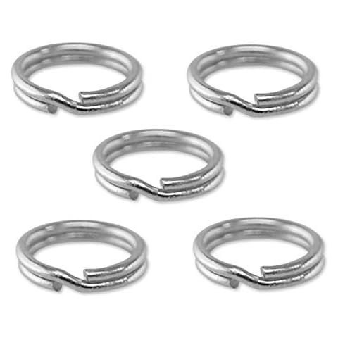 Beautiful Jewellery Company 5 x Solid Sterling Silver 5mm 925 Bevelled Split Rings/Jump Ring Replacements (Link Charm Cover
