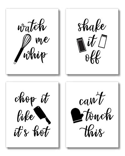 Kitchen Dining Room Farmhouse Wall Decor Art Prints Set - UNFRAMED 8 x 10 - Gallery Wall Living Room Family Room for Home (Funny Kitchen)