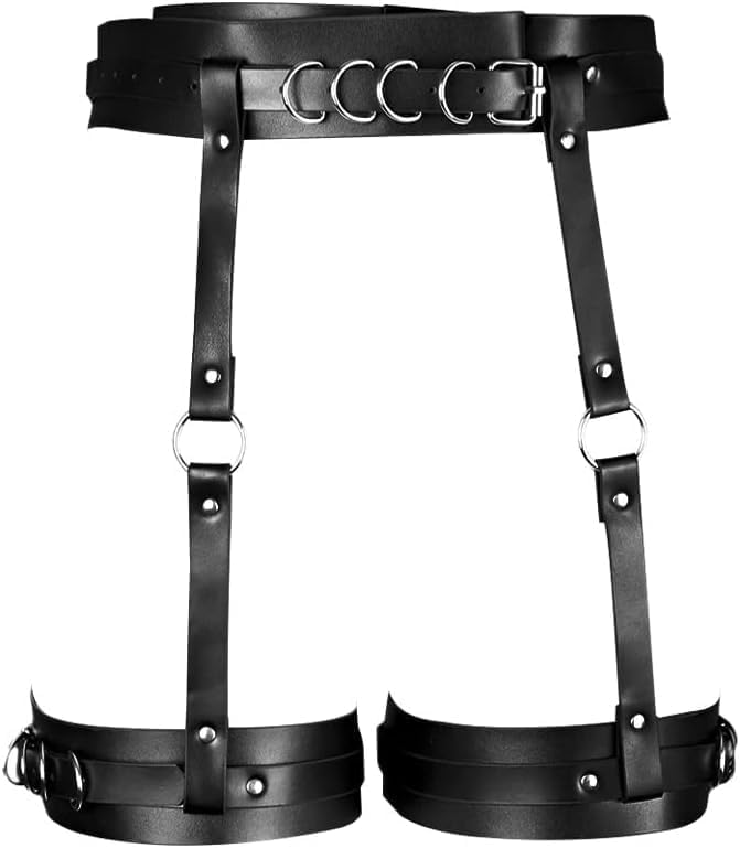 FDEETY Arnés Corporal Ajustable Cinturón Hebilla Metálica Decorativo Accesorio Estilo Punk Gótico Alternativo