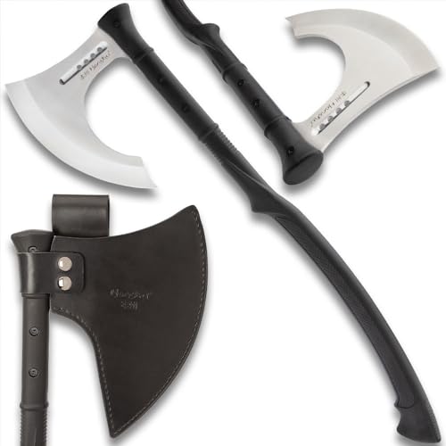 HONSHU Karito Battle Axe with Leather Sheath - 7Cr13 Stainless Steel Blade