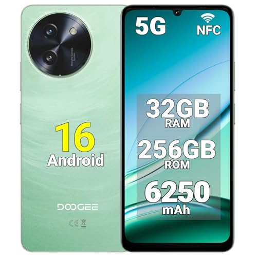 DOOGEE Note59 Pro Telefonos Moviles Libres 5G, 32GB+256GB/TF 2TB, Android 16 Smartphone, 6,75 HD+ 120Hz, Batería 6250mAh, Octa-Core, Cámara AI 16MP, Dual SIM/GPS/NFC