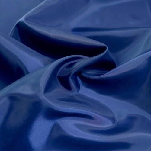 TOLKO Futterstoff Meterware Futter-Taft mit Viskose | Blickdicht knitterarm | universal Stoff Dekostoff Kleiderstoff Kostümstoff | Stoffe zum Nähen Meterware Dekorieren (Blau)