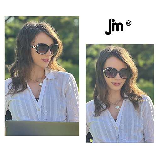 JM Classic Bifocal Reading Sunglasses for Women Vintage Reader Glasses Outdoor Black(200838) +3.0 - Image 3
