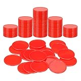 QUARKZMAN 100 Stück Plastik Poker Chips 1.5 Zoll Lernzähler Zählmarken Undurchsichtige Spielmarken Für Spiele Mathematik Zählen Rot