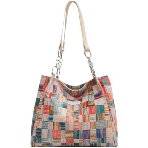 Sac à main multicolore à carreaux géométriques tendance - 2