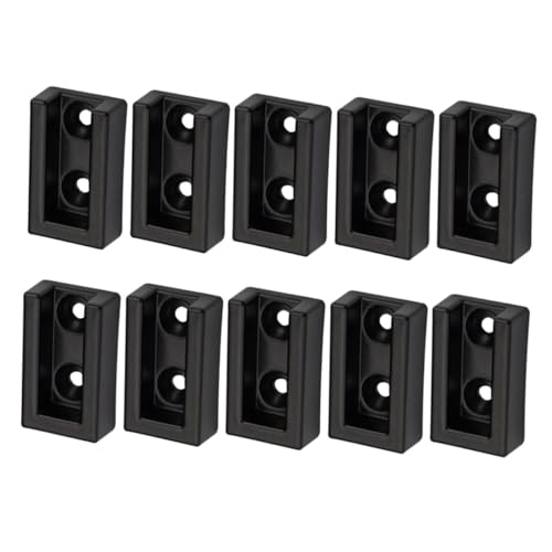 SAFIGLE 10 Piezas Soporte Base para Barra de Armario Aluminio Negro Resistente Antióxido y Duradero para Roperos Portátiles y Armarios