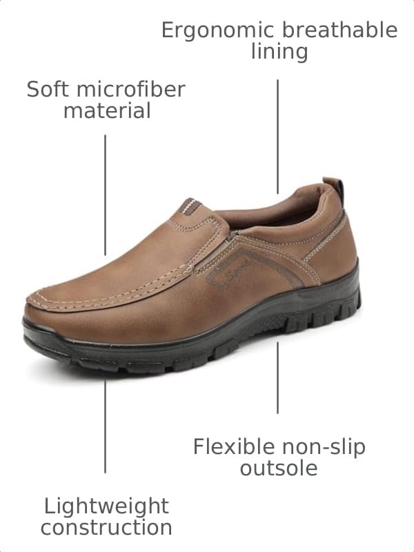 Image of COSIDRAM Men's Slip-On Loafers Casual Lightweight Walking Shoes Daily Wear