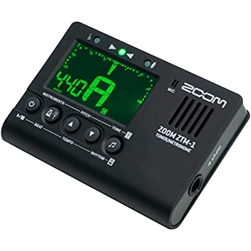 ZOOM ZTM-1 Chromatisches Stimmgerät und Metronom für Gitarre, Bass, Ukulele, Violine – Ideal zunm Üben und für Auftritte