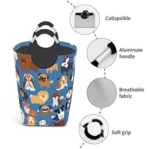 Duduho Large Laundry Basket With Handles Cute Dog Animal Set Laundry Hamper Toys Storage Organizer Foldable Bucket Washing Bin Dirty Clothes Bag For Home Bathroom Bedroom Dorm #TOP2