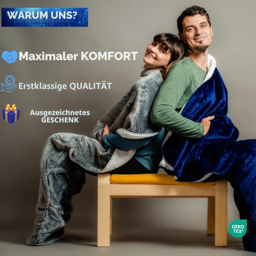 EzrAllora Leichte Fußtaschen-Decke mit Beuteltasche – 170,2 x 101,6 cm – Überwurf für TV-Nächte – Geschenke für Männer, die Nichts wollen… – Ansicht 6