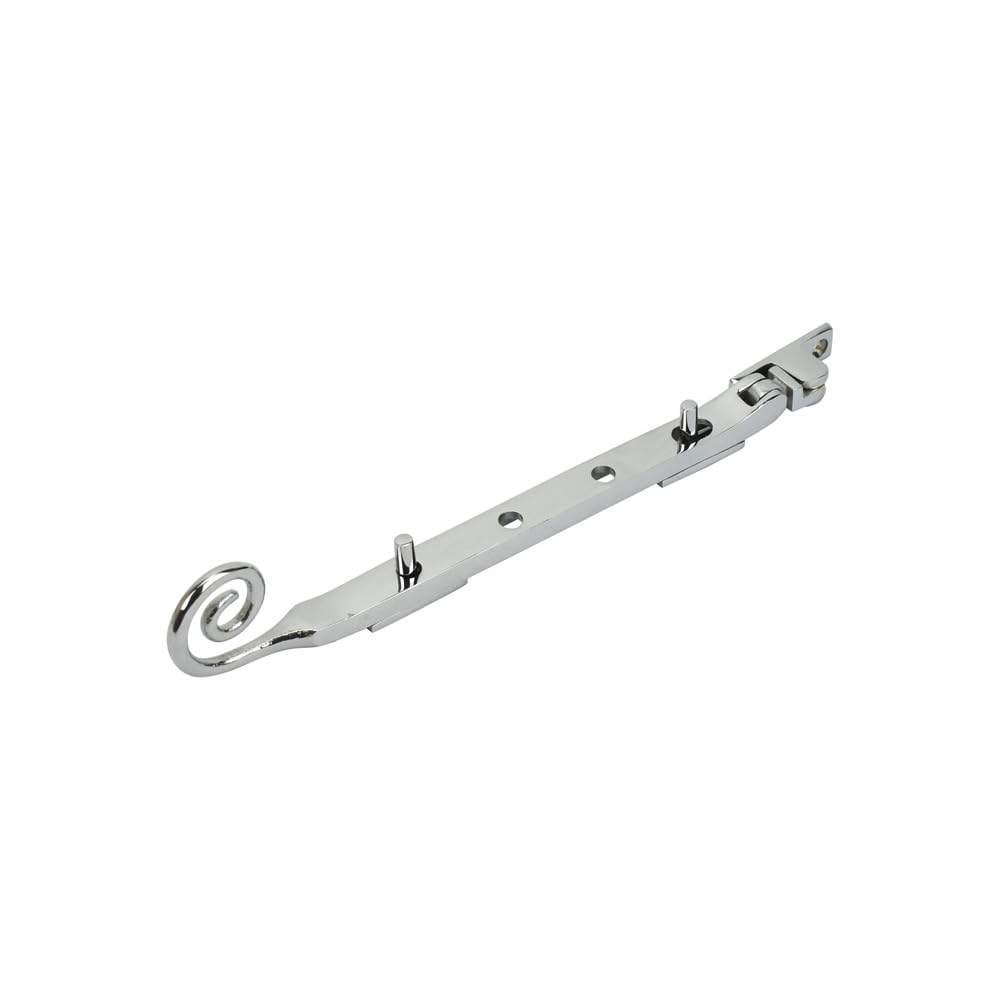 Dart Monkey Tail Solid Brass Window Stay 8" (200mm) - Polished Chrome