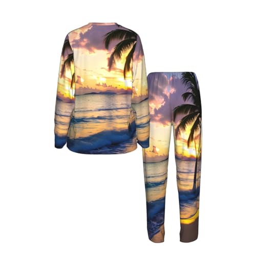 Pyjama jamaïcain femme ensemble doux à manches longues
