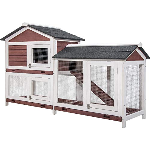 Purlove Pet Rabbit Hutch Wooden Bunny Cage