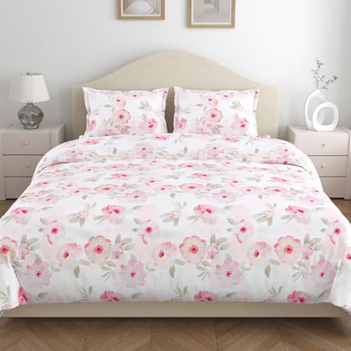 Image of Haus & Kinder Bedsheet King Size 300 TC Tencel King Size Bedsheet Cotton, Flat Bedsheet for Kind Size Bed Silky-Soft (108x108 Inches) - Fleur Elysee