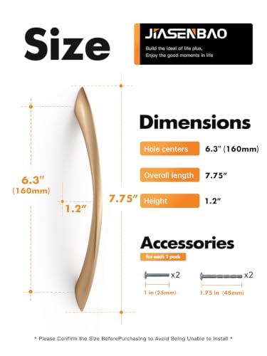 Image of 5 Pack Champagne Bronze Cabinet Pulls 6.3 Inch Arch Twisted Brass Handles Drawer Kitchen Cupboard Bathroom Dresser Cabinet Hardware Zinc Alloy