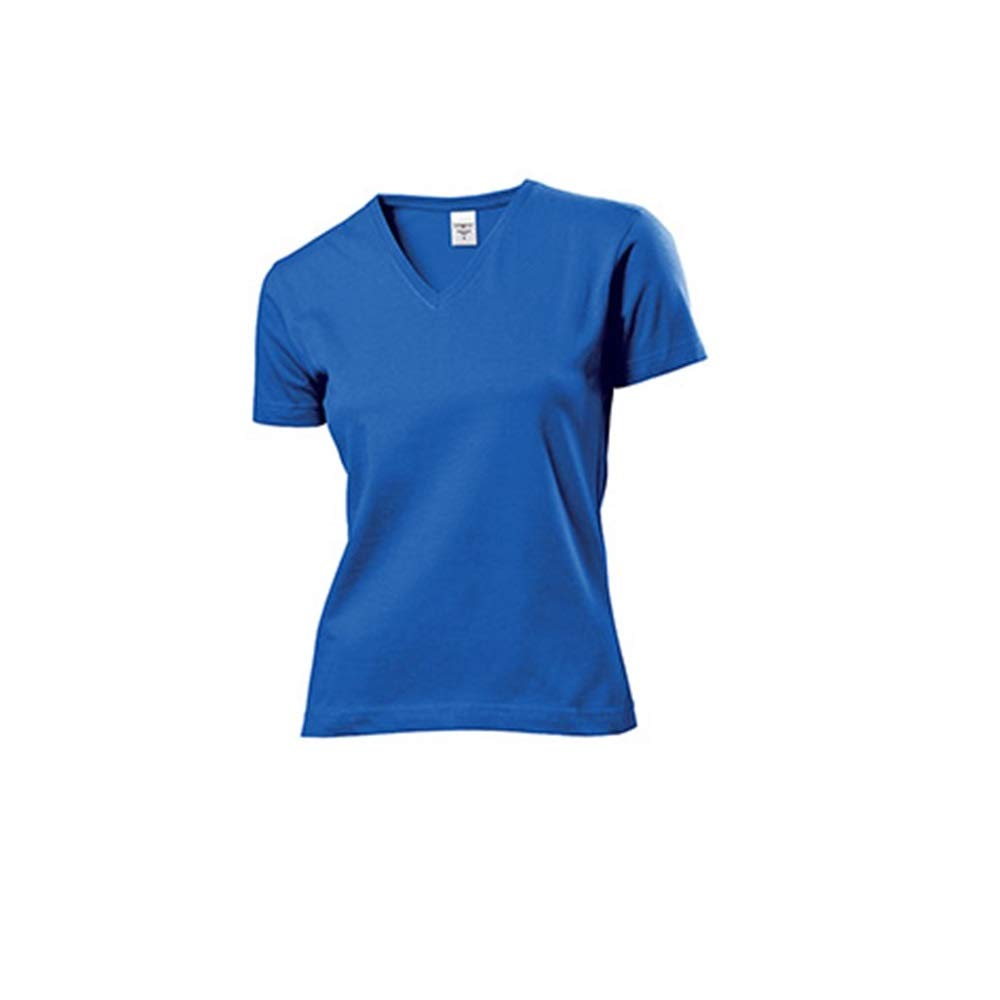 Stedman Apparel Women's Classic-T V-Neck/ST2700 Regular Fit Short Sleeve T-Shirt, Blue (Bright Royal), Size 12 (Manufacturer Size:Medium)