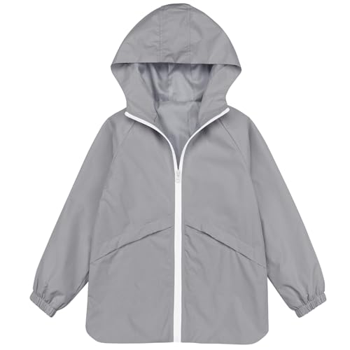 Image of MODAFANS Boys Girls Rain Jacket Waterproof lined Hooded RainCoats Windbreaker