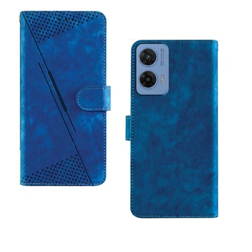 Image of amazon basics Moto G96 5G Flip Cover | Card Pockets Wallet & Stand | Flip Cover for Moto G96 5G (Executive Blue)