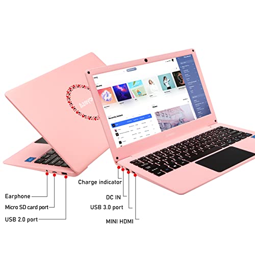 Mini-Laptop-Student-116-Windows-10-HD-Display-Laptop-Intel-Celeron-N4020-Processor-4GB-RAM64GB-eMMC-Storage-2MP-Webcam-Azeyou-U10-Ultra-Slim-and-Light-Portable-Notebook-PC-for-Student-Pink