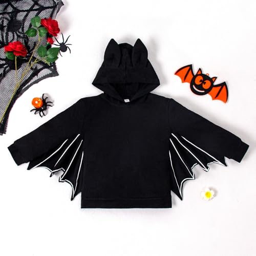 Magic Park 12M-8Y Baby Halloween Clothes Toddler Bat Outfits Kid Halloween Clothing Boy Girl Bat Hooded Tops Pants Winter Set4