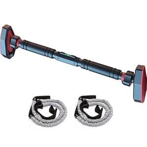 Craftsboys Pull-up Bar with Resistance Bands, Doorway Bar, Adjustable From 65 cm to 100 cm, Home Indoor Chin Up Bar