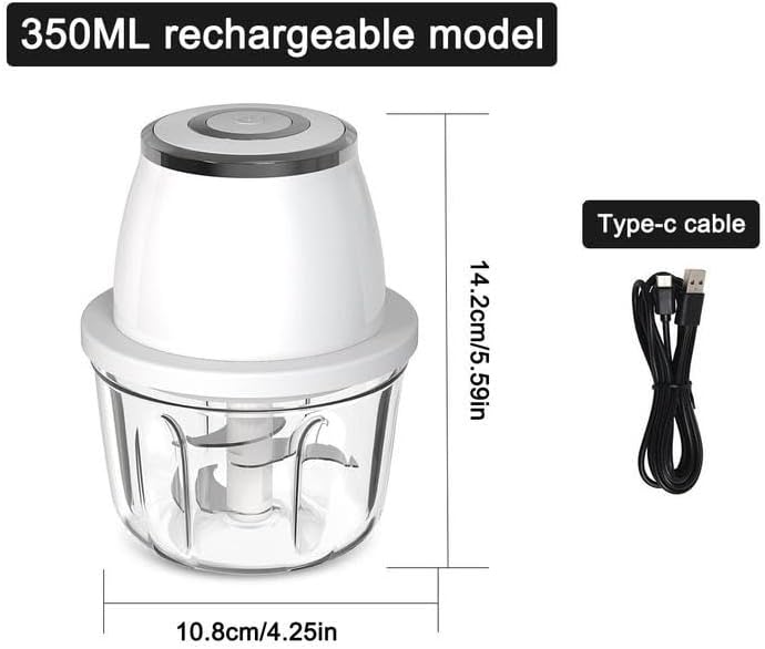 Portable Electric Food Chopper, USB Rechargeable Wireless Handheld Garlic Slicer, Food Processor For Vegetables & Meat