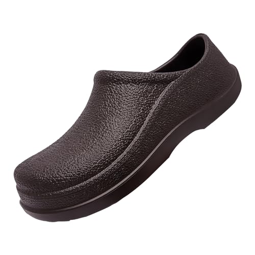 2024 Zapatos de cocina para hombre, cuatro estaciones, zapatos de hombre, talla grande, zapatos de trabajo de cocina negros, zapatos de lluvia 97 zapatos de hombre negros, marrón, 44 EU