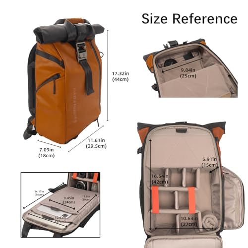Mochila para cámara impermeable Besnfoto con compartimentos miniatura 6