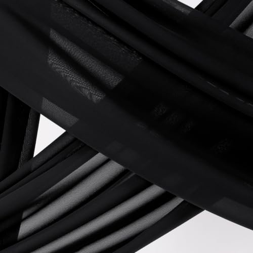 Image of Socomi Wedding Arch Draping Fabric 1 Panel 29 inch x 18Ft Black Sheer Curtain Drapes 6 Yards for Wedding Ceremony Birthday Party Decoration